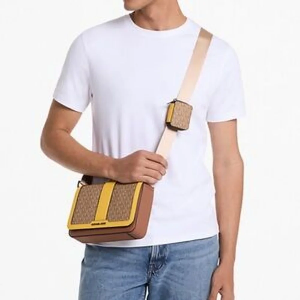 Michael Kors Cooper Color Block Signature Logo Crossbody Bag with Pouch NWT - Picture 2 of 2
